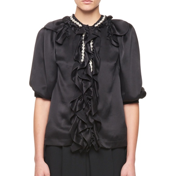Simone Rocha - Jeweled Silk Blouse - Picture 2 of 8
